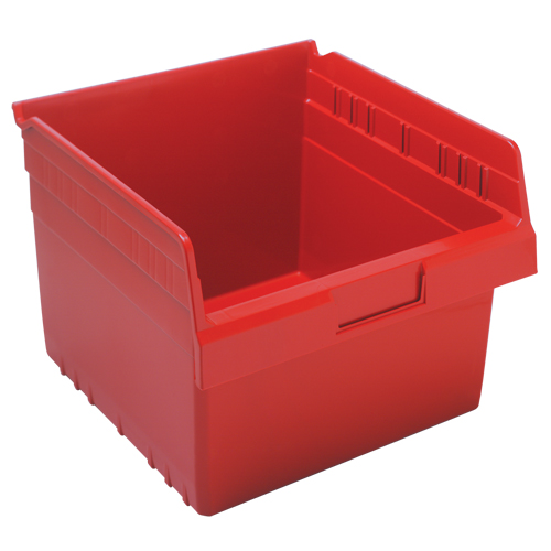 Store-Max Shelf Bins, 11-1/8" W x 8" H x 11-5/8" D, Red, 44 lbs. Capacity NTL Industrial
