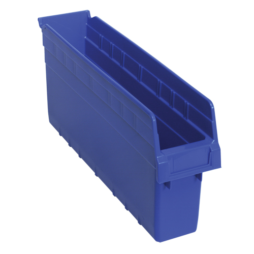 Store-Max Shelf Bins, 4-3/8" W x 8" H x 17-7/8" D, Blue, 56 lbs. Capacity NTL Industrial