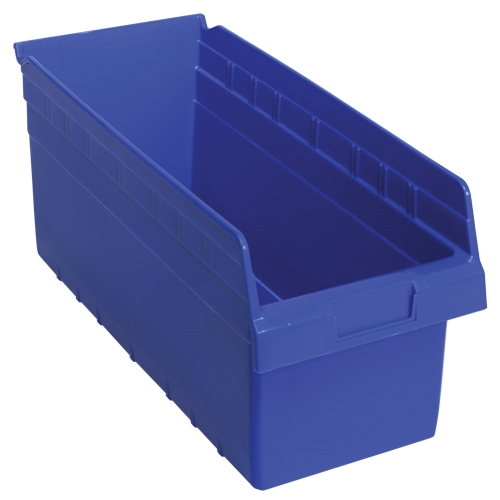 Store-Max Shelf Bins, 8-3/8" W x 8" H x 17-7/8" D, Blue, 56 lbs. Capacity NTL Industrial