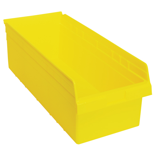 Store-Max Shelf Bins, 11-1/8" W x 8" H x 23-5/8" D, Yellow, 68 lbs. Capacity NTL Industrial