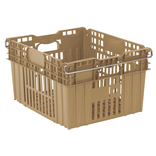 Contenant en plastique empilable Stack-N-Nest pour l'agriculture, 20" x 24" x 13,4", Beige NTL Industrial