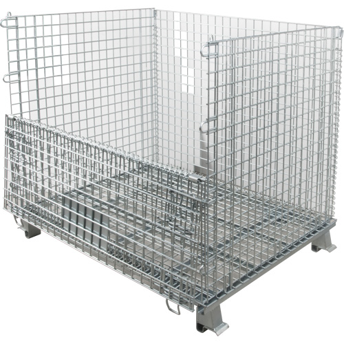 Conteneur repliable en m&eacute;tal grillag&eacute;, 40" la x 32" p x 34" h, Capacit&eacute; de 4000 lb NTL Industrial