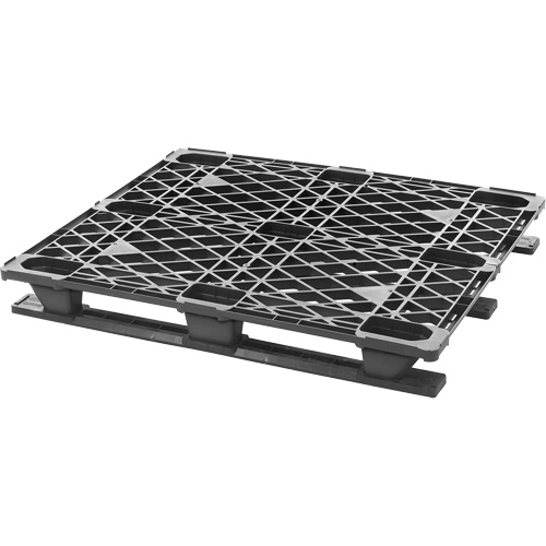 Stackable Plastic Pallet, 4-Way Entry, 48" L x 40" W x 5-3/5" H NTL Industrial