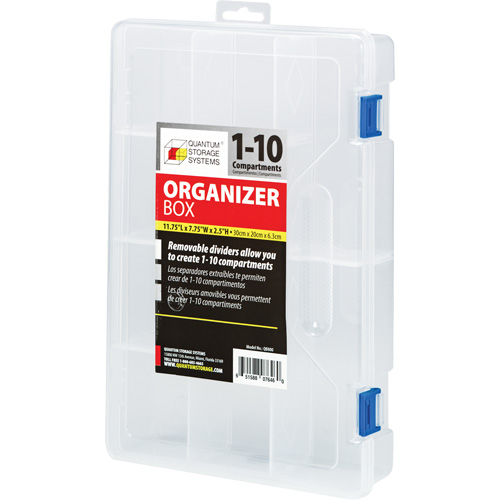 Boîte &agrave; compartiments en plastique, 7,75" la x 11,75" p x 2,2" h, 10 compartiments NTL Industrial