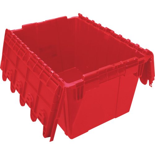 Contenant de distribution en plastique avec dessus basculant, 21,65" x 15,5" x 12,5", Rouge NTL Industrial