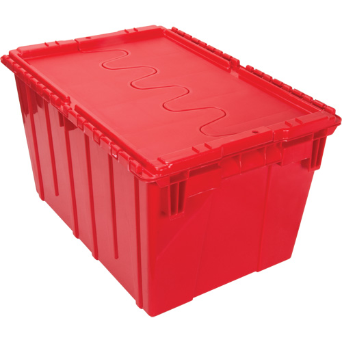 Contenant de distribution en plastique avec dessus basculant, 21,65" x 15,5" x 12,5", Rouge NTL Industrial