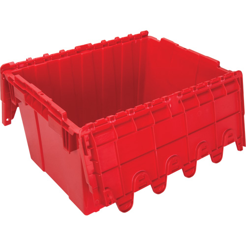 Contenant de distribution en plastique avec dessus basculant, 21,65" x 15,5" x 12,5", Rouge NTL Industrial