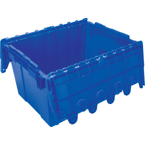 Flip Top Plastic Distribution Container, 21.65" x 15.5" x 12.5", Blue NTL Industrial