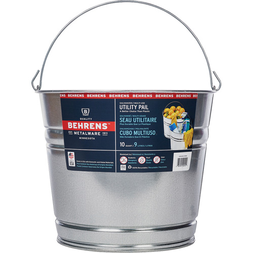Seau, Acier galvanis&eacute;, 9 L NTL Industrial