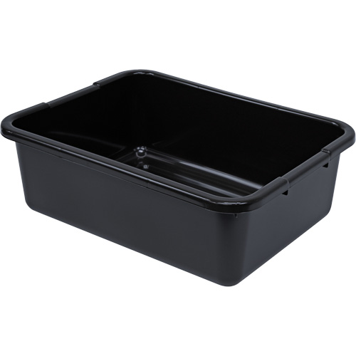 All-Purpose Ribbed-Bottom Storage Tub, 7" H x 15" D x 21" L, Plastic, Black NTL Industrial