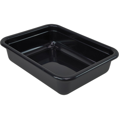 All-Purpose Flat-Bottom Storage Tub, 5" H x 17" D x 22" L, Plastic, Black NTL Industrial