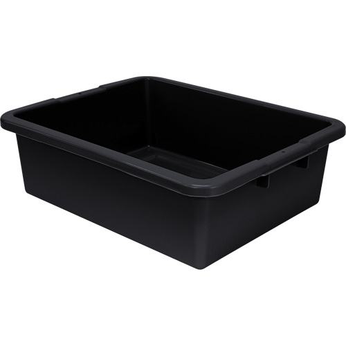 All-Purpose Ribbed-Bottom Storage Tub, 7" H x 17" D x 22" L, Plastic, Black NTL Industrial