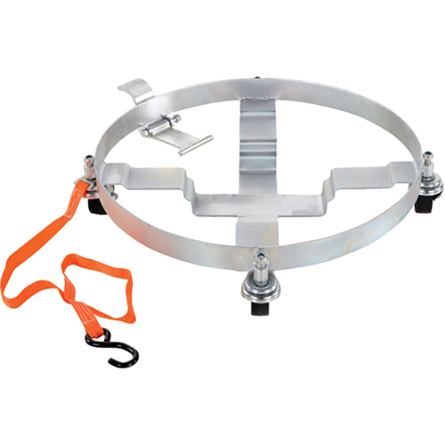 Tilting Drum Dollies, Steel, 900 lbs. Capacity, 23-1/2" Diameter, Hard Rubber Casters NTL Industrial