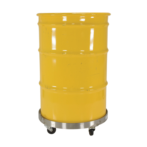 Drum Dollies, Stainless Steel, 800 lbs. Capacity, 23-1/4" Diameter, Rubber Casters NTL Industrial