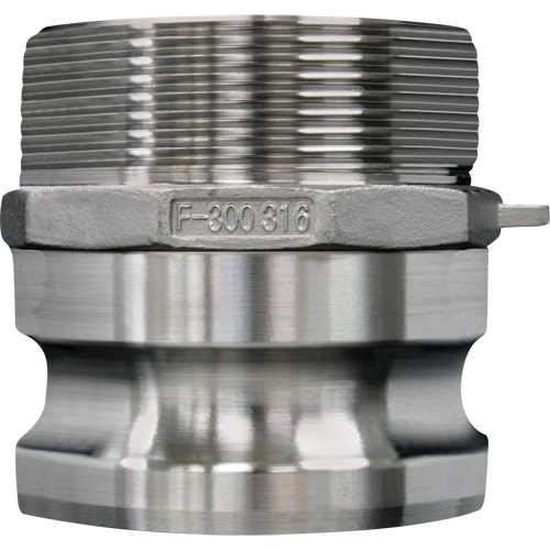 Accouplement &agrave; came et rainure, Acier inoxydable, Type F, 3", NPT m&acirc;le, 200 psi NTL Industrial