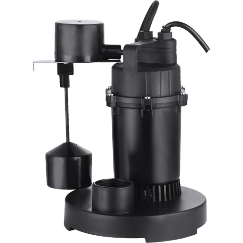 Thermoplastic Submersible Sump Pump, 2560 GPH, 115 V, 4.6 A, 1/3 HP NTL Industrial
