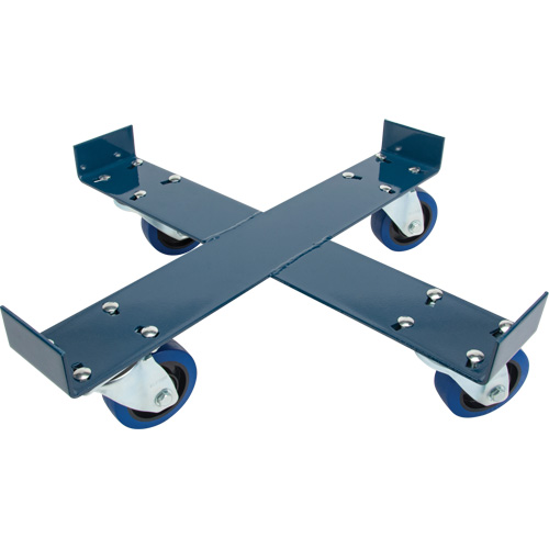 Drum Dolly, Steel, 1400 lbs. Capacity, 24" Diameter, Blue Elastic Casters NTL Industrial