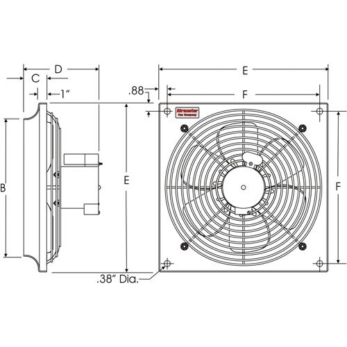 Ventilateurs muraux d'usage g&eacute;n&eacute;ral, Commercial, Dia 16", 2 vitesses NTL Industrial