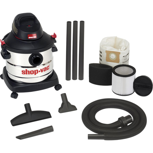 Aspirateur pour atelier, Secs-humides, 6 CV, 8 gal. US (30,3 litres) NTL Industrial