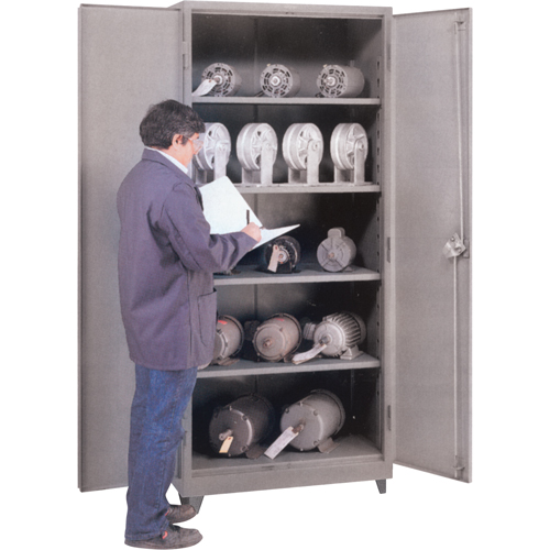 Heavy Gauge Storage Cabinets, Steel, 4 Shelves, 78" H x 36" W x 21" D, Grey NTL Industrial