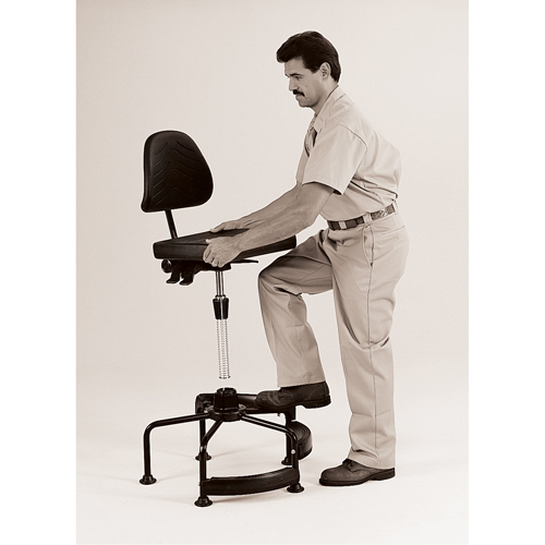 Si&egrave;ges industriels, Stationnaire, Ajustable, 38" - 45", Polyur&eacute;thane Si&egrave;ge, Noir NTL Industrial