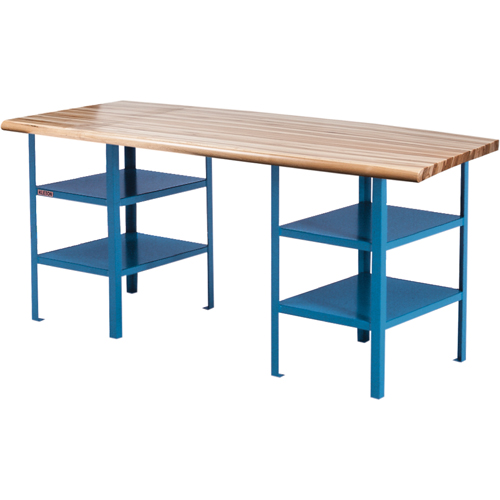 Extra Heavy-Duty Pedestal Workbench, 2500 lbs. Cap., 120" W x 30" D, 34" H NTL Industrial