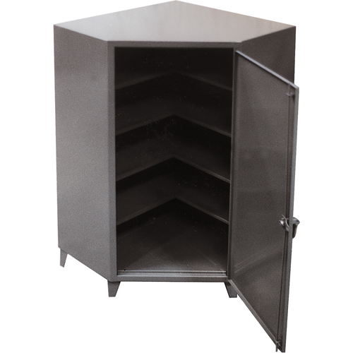 Corner Cabinets, Steel, 4 Shelves, 72" H x 48" W x 24" D, Grey NTL Industrial