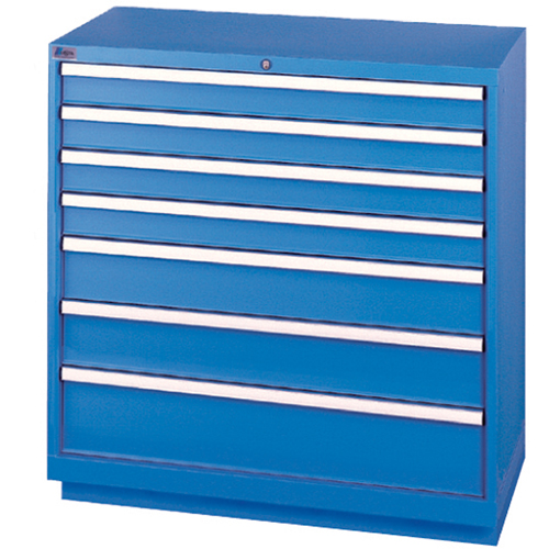 Armoires de rangement avec tiroirs, 7 tiroirs, 40-1/4" la x 22-1/2" p x 41-3/4" h, Bleu brillant NTL Industrial