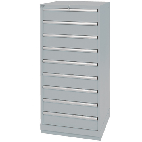 Drawer Cabinets, 9 Drawers, 28-1/4" W x 28-1/2" D x 59-1/2" H, Grey NTL Industrial