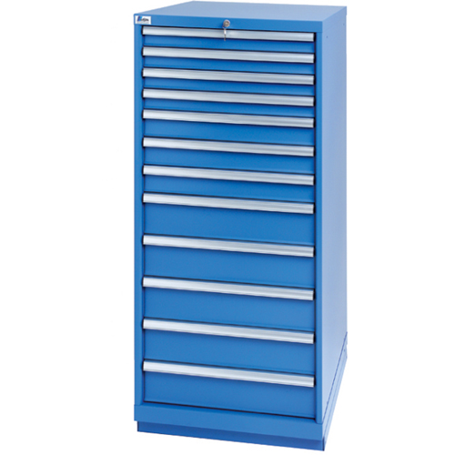 Armoires de rangement avec tiroirs, 12 tiroirs, 28-1/4" la x 28-1/2" p x 59-1/2" h, Bleu brillant NTL Industrial