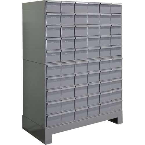 Industrial Drawer Cabinets With Base, 60 Drawers, 34-1/8" W x 12-1/4" D x 48-1/8" H, Grey NTL Industrial