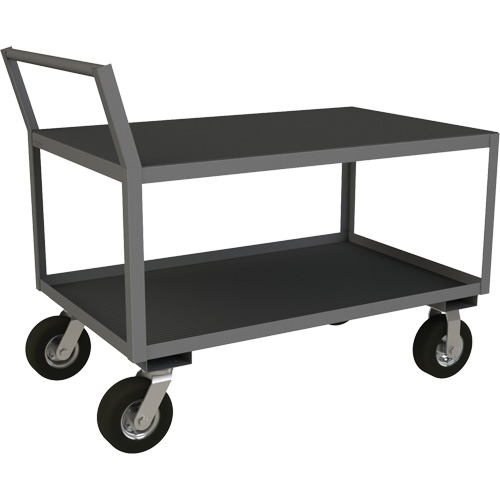 Low Profile Instrument Cart, 2 Tiers, 24-1/4" W x 51" D x 40-15/16" H, 1200 lbs. Cap. NTL Industrial
