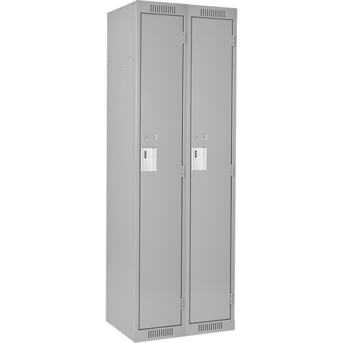 Clean Line Lockers, Bank of 2, 30" x 15" x 72", Steel, Grey, Rivet (Assembled) NTL Industrial