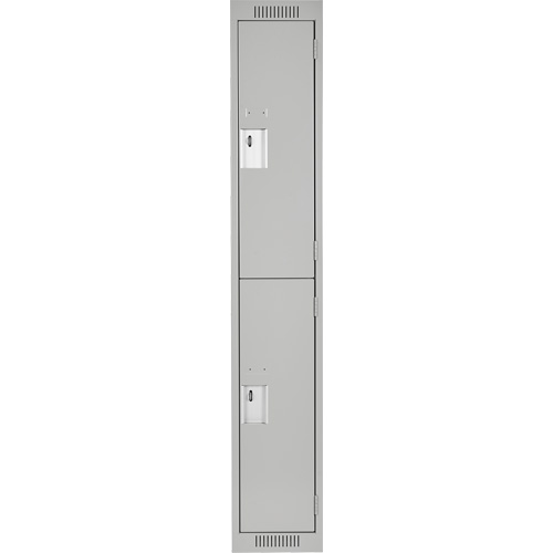 Clean Line Lockers, 2 -tier, 12" x 18" x 72", Steel, Grey, Rivet (Assembled) NTL Industrial