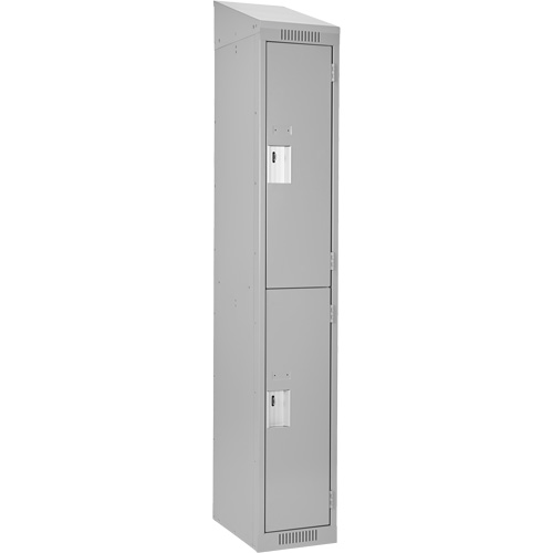 Casiers Clean Line, 2 niveaux, 12" x 18" x 78", Acier, Gris, Rivet (assembl&eacute;) NTL Industrial