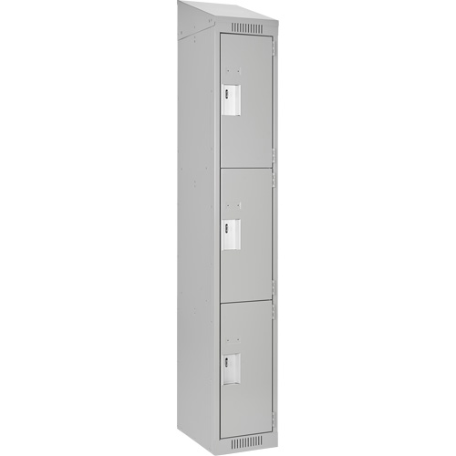 Casiers Clean Line, 3 niveaux, 12" x 18" x 78", Acier, Gris, Rivet (assembl&eacute;) NTL Industrial