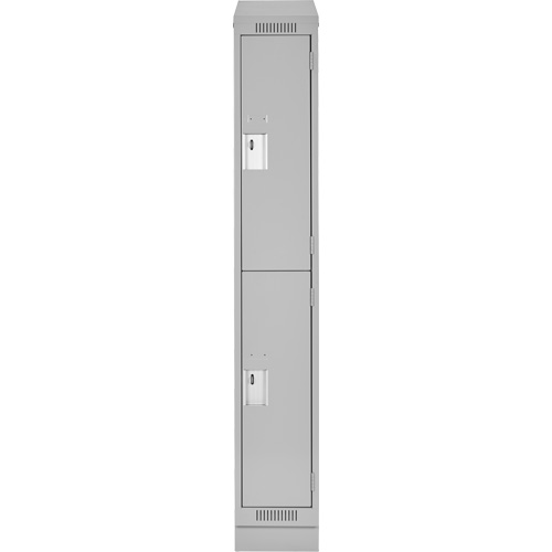 Casiers Clean Line, 2 niveaux, 12" x 18" x 82", Acier, Gris, Rivet (assembl&eacute;) NTL Industrial