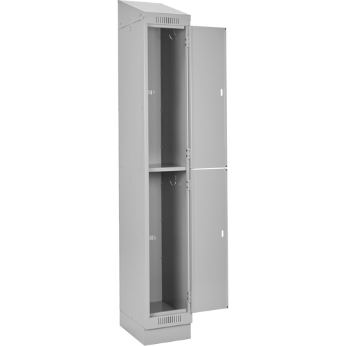 Clean Line Lockers, 2 -tier, Bank of 3, 36" x 18" x 82", Steel, Grey, Rivet (Assembled) NTL Industrial