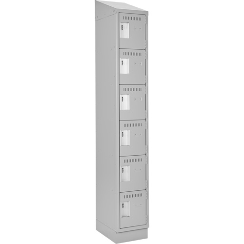 Petits casiers Clean Line, 6 niveaux, 12" x 18" x 82", Acier, Gris, Rivet (assembl&eacute;) NTL Industrial