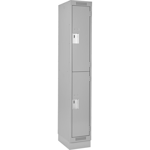 Casiers Clean Line, 2 niveaux, 12" x 18" x 76", Acier, Gris, Rivet (assembl&eacute;) NTL Industrial