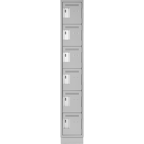 Clean Line Lockerette, 6 -tier, 12" x 18" x 76", Steel, Grey, Rivet (Assembled) NTL Industrial