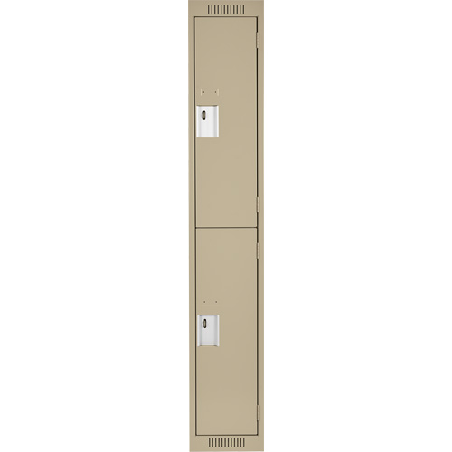Clean Line Lockers, 2 -tier, 12" x 18" x 72", Steel, Beige, Rivet (Assembled) NTL Industrial