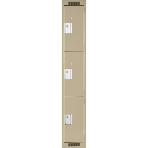Casiers Clean Line, 3 niveaux, 12" x 18" x 72", Acier, Beige, Rivet (assembl&eacute;) NTL Industrial