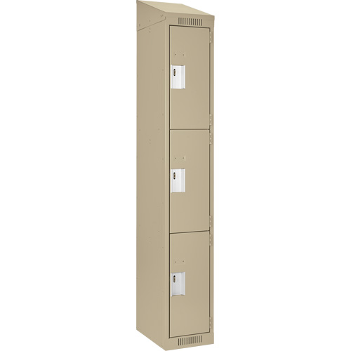 Casiers Clean Line, 3 niveaux, 12" x 18" x 78", Acier, Beige, Rivet (assembl&eacute;) NTL Industrial