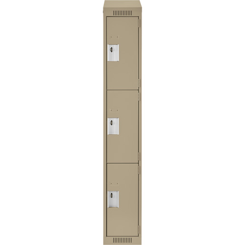 Casiers Clean Line, 3 niveaux, 12" x 18" x 78", Acier, Beige, Rivet (assembl&eacute;) NTL Industrial
