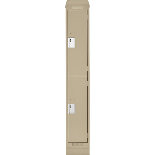 Casiers Clean Line, 2 niveaux, 12" x 18" x 82", Acier, Beige, Rivet (assembl&eacute;) NTL Industrial