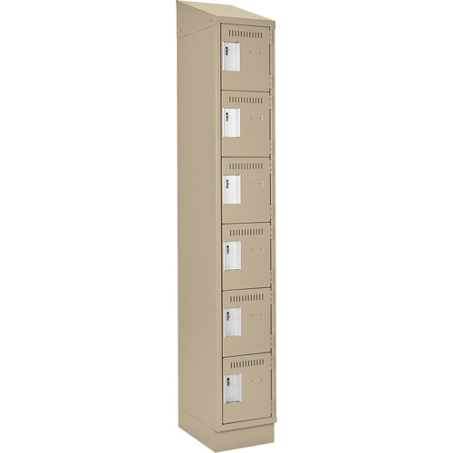 Petits casiers Clean Line, 6 niveaux, 12" x 18" x 82", Acier, Beige, Rivet (assembl&eacute;) NTL Industrial