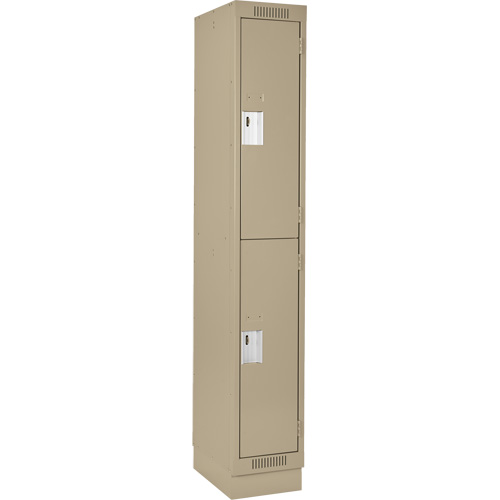 Casiers Clean Line, 2 niveaux, 12" x 18" x 76", Acier, Beige, Rivet (assembl&eacute;) NTL Industrial