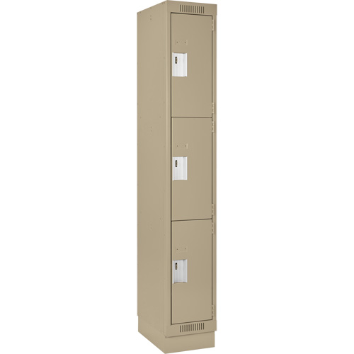 Casiers Clean Line, 3 niveaux, 12" x 18" x 76", Acier, Beige, Rivet (assembl&eacute;) NTL Industrial