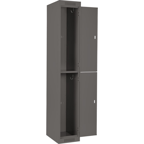 Clean Line Lockers, 2 -tier, Bank of 3, 36" x 18" x 72", Steel, Charcoal, Rivet (Assembled) NTL Industrial